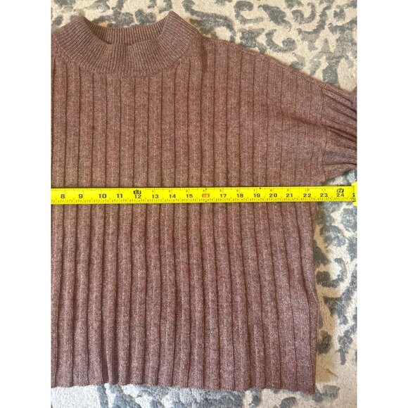 Madewell mockneck cropped brown women’s sweater large - Picture 4 of 8